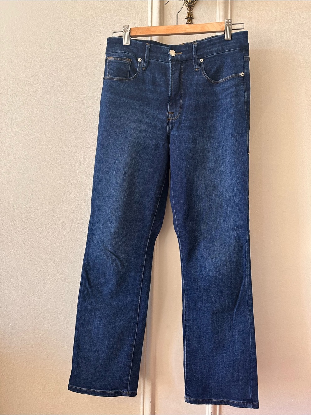 Good American Dark Blue Straight Jeans - Picture 3 of 7